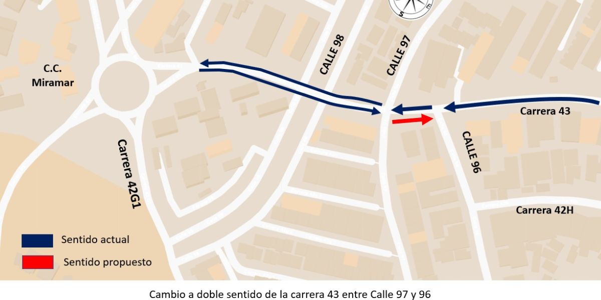 Carrera 43 en Miramar pasa a doble sentido