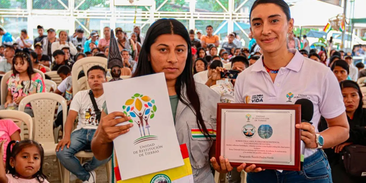La Unidad de Restitución de Tierras entregó 48 mil hectáreas al pueblo Awá en Nariño, beneficiando a más de 4.000 personas en la región del Telembí.