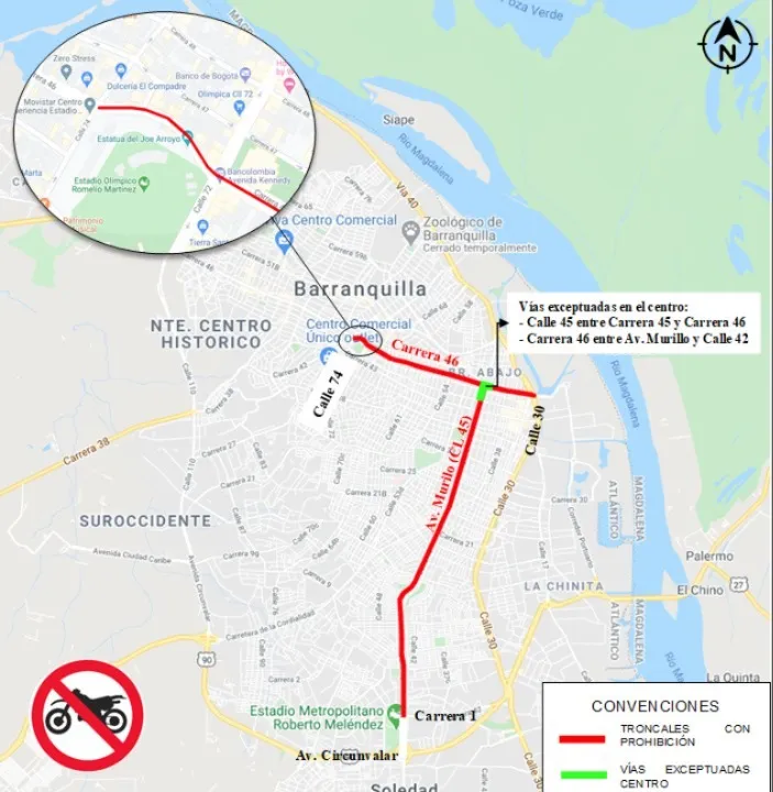 Mapa Prohibición Zona Centro
