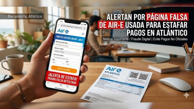 Alertan por página falsa de Air-e usada para estafar pagos en Atlántico